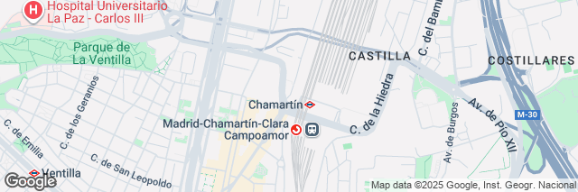 Google Maps Madrid Chamartín Train Station, Calle Agustín de Foxá S/N, Madrid, 28036, Spain